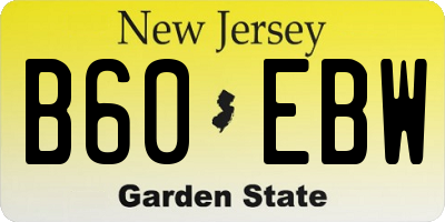 NJ license plate B60EBW