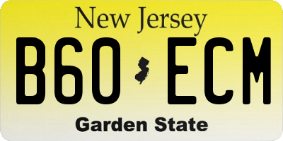 NJ license plate B60ECM
