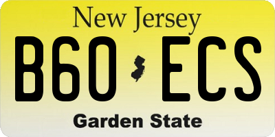 NJ license plate B60ECS