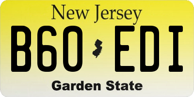 NJ license plate B60EDI