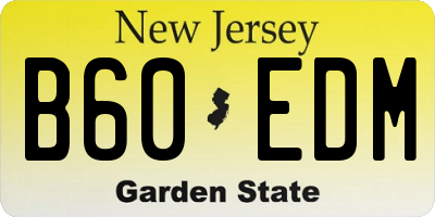 NJ license plate B60EDM