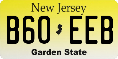 NJ license plate B60EEB