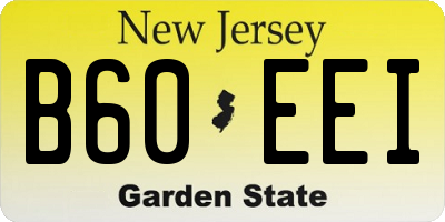 NJ license plate B60EEI