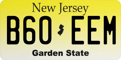 NJ license plate B60EEM