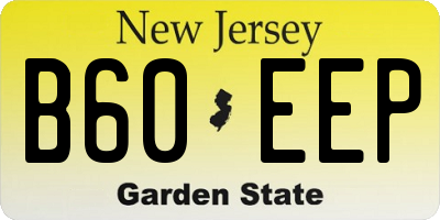 NJ license plate B60EEP
