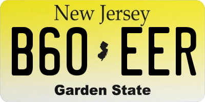 NJ license plate B60EER