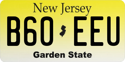 NJ license plate B60EEU
