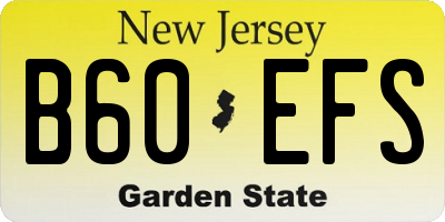NJ license plate B60EFS