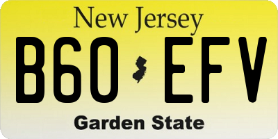 NJ license plate B60EFV