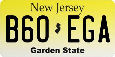 NJ license plate B60EGA