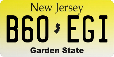 NJ license plate B60EGI