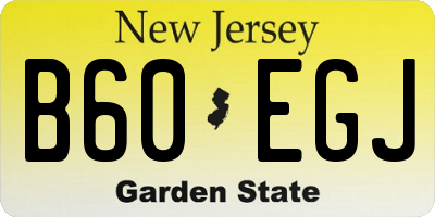 NJ license plate B60EGJ