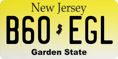 NJ license plate B60EGL