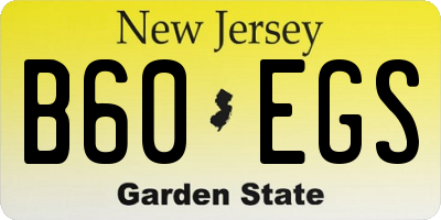 NJ license plate B60EGS