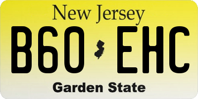 NJ license plate B60EHC