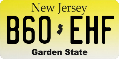 NJ license plate B60EHF