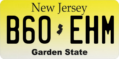 NJ license plate B60EHM