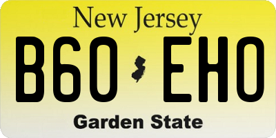 NJ license plate B60EHO