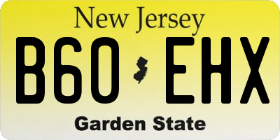 NJ license plate B60EHX