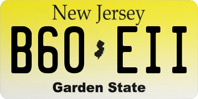 NJ license plate B60EII