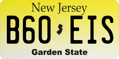 NJ license plate B60EIS