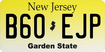 NJ license plate B60EJP