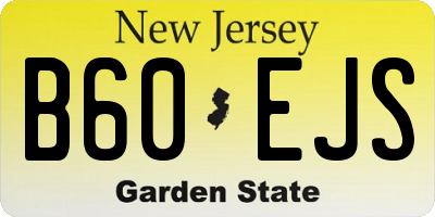 NJ license plate B60EJS