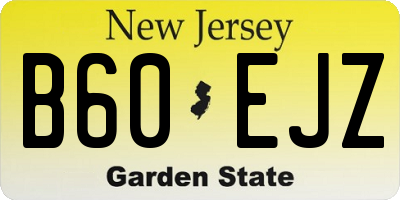 NJ license plate B60EJZ