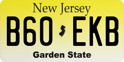 NJ license plate B60EKB