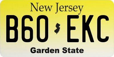 NJ license plate B60EKC