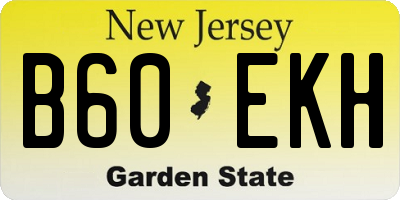 NJ license plate B60EKH