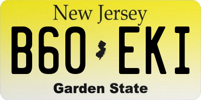 NJ license plate B60EKI