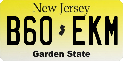 NJ license plate B60EKM