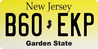 NJ license plate B60EKP