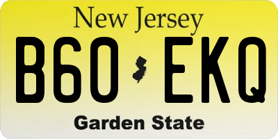 NJ license plate B60EKQ