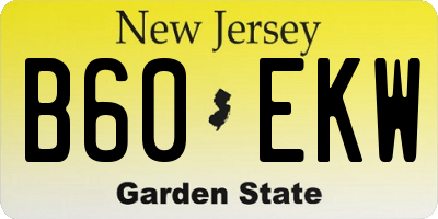 NJ license plate B60EKW