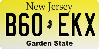 NJ license plate B60EKX