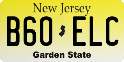 NJ license plate B60ELC