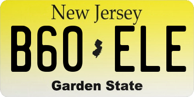 NJ license plate B60ELE