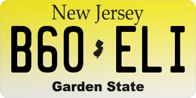 NJ license plate B60ELI