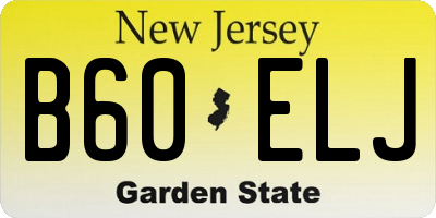 NJ license plate B60ELJ
