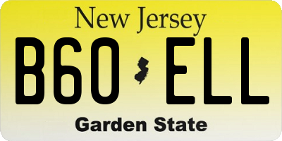NJ license plate B60ELL