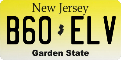 NJ license plate B60ELV