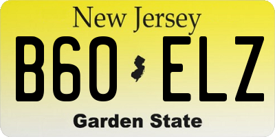NJ license plate B60ELZ