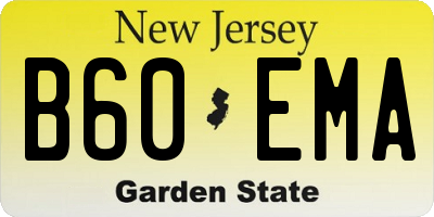 NJ license plate B60EMA
