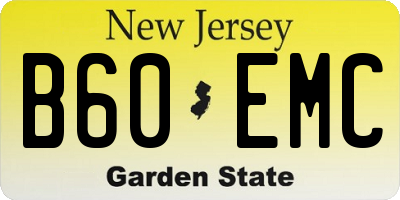 NJ license plate B60EMC