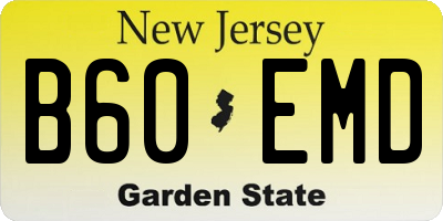 NJ license plate B60EMD
