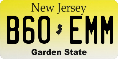 NJ license plate B60EMM