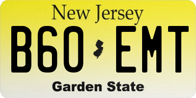 NJ license plate B60EMT