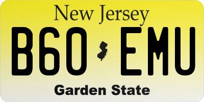 NJ license plate B60EMU